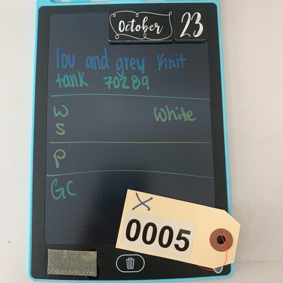 Lou & Grey Knit Tank Top Womens S Small White Striped Crew Neck Ribbed Trim - Picture 12 of 13